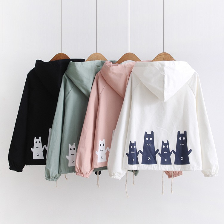 Áo khoác dù nam, nữ CNV146 hình 4 chú ma mèo ngộ nghĩnh A071 | BigBuy360 - bigbuy360.vn