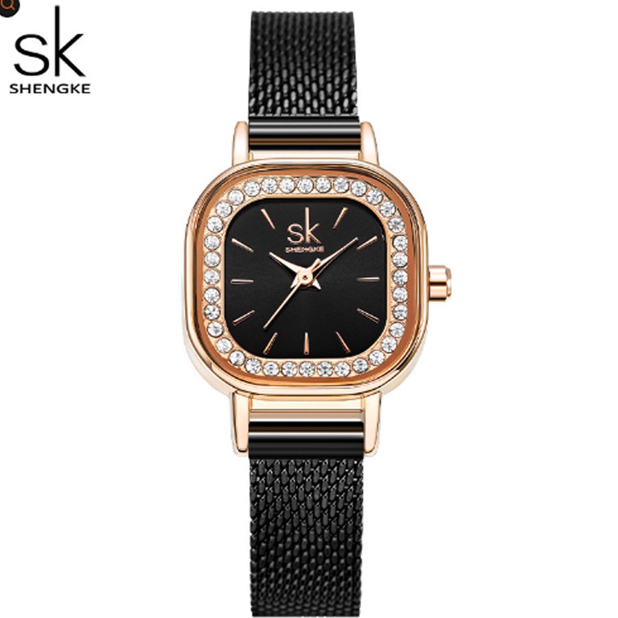 Đồng hồ nữ sk mặt vuông, đồng hồ nữ chống nước, sang trọng