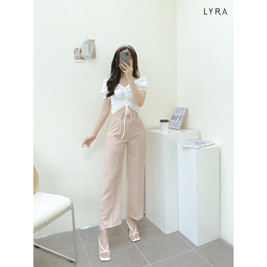 Quần ống rộng LYRA culottes vải tuyết mưa nữ lưng cao trẻ trung năng động thời trang - VXYQD0022