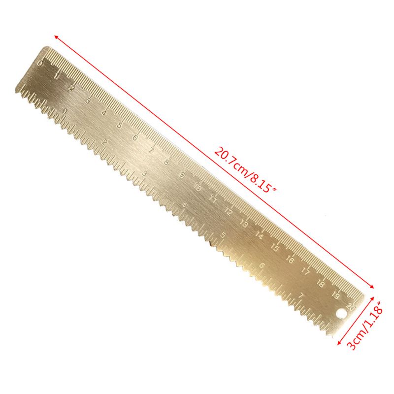 Thước Đo Đánh Dấu Trang Sách Bằng Đồng Thau 20cm