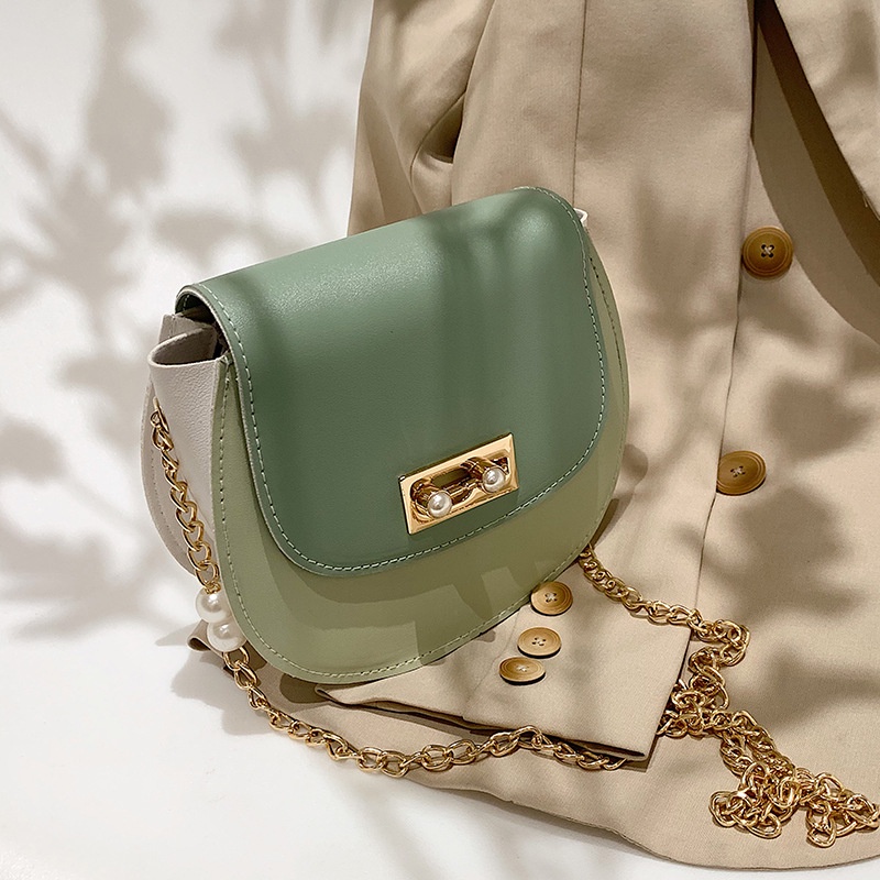 Túi Đeo Chéo Màu Sắc Tương Phản Phong Cách Hàn Quốc Cho Nữ