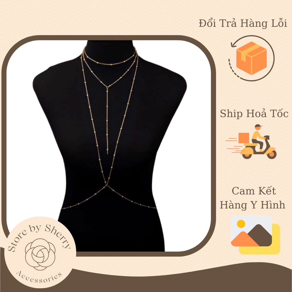 Tổng hợp body chain- dây đeo cho ngực, toàn thân. Dây chuyền cho cơ thể. Hàng có sẵn