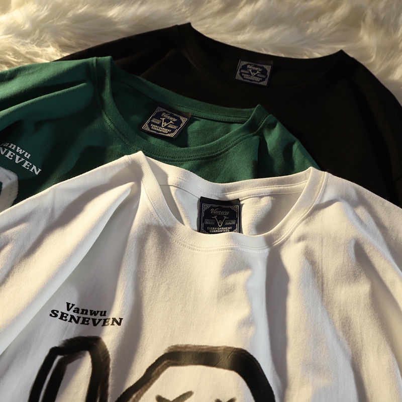 Áo Thun COZOK Tay Ngắn Dáng Rộng In Hình Graffiti Kiểu Hàn Quốc Cá Tính