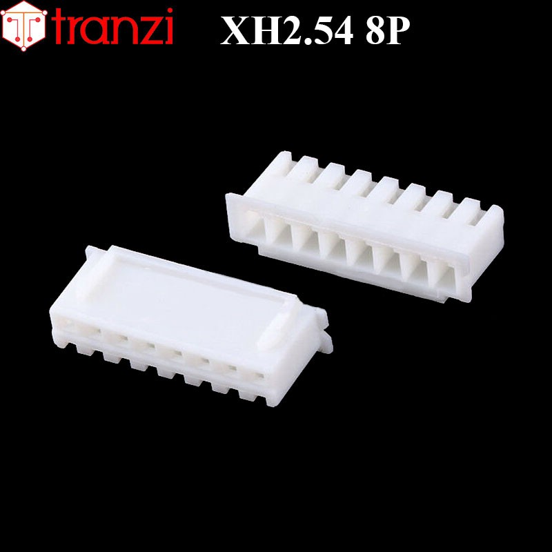 Vỏ header 2.54mm XH2.54 8P 8mm trắng - túi 50 cái