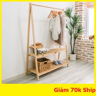 Kệ Gỗ Treo Quần Áo Chữ A, Giá Treo Quần Áo 2 Tầng Gỗ Thông Phong Cách Hàn Quốc
