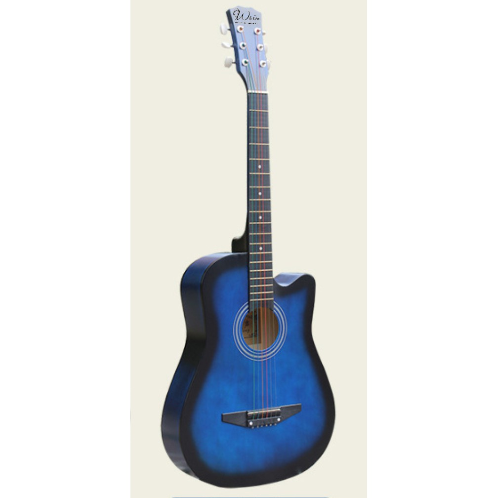 Đàn Guitar gỗ đỏ đen dáng khuyết Woim GU11