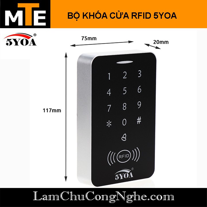 Bộ điều khiển khóa cửa RFID 125KHZ 5YOA tặng kèm 2 thẻ