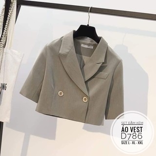 Bigsize Set đầm kèm áo vest D786