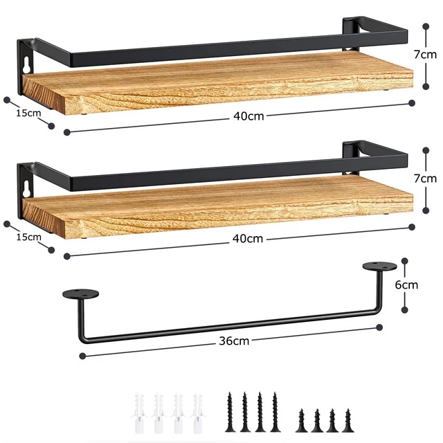 Kệ Nhà Tắm,Giá Đựng Đồ Phòng Tắm Dán Tường Chất Liệu Thép Sơn Tĩnh Điện Chống Gỉ Gỗ Chống Nước Siêu Bền