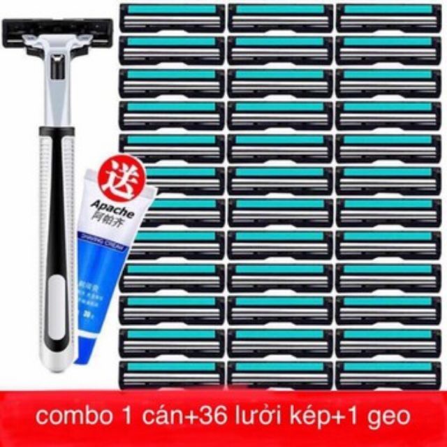 Sỉ Bộ Dao cạo râu 36 Lưỡi kép + 1 Cán + 1 Geo