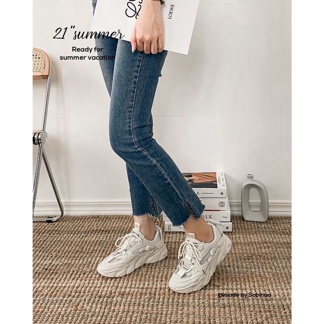 Giày thể thao nữ giaySOBINAA Full trắng chất liệu da PU đế cao 3 cm BT250Y