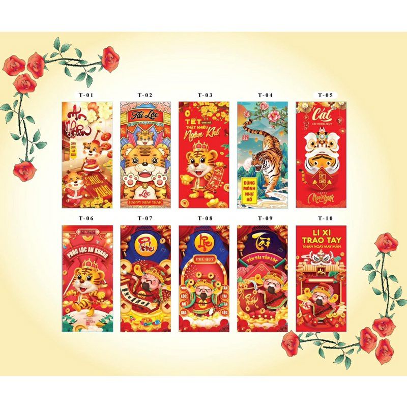 10 bao lì xì tết 2022- chọn mẫu