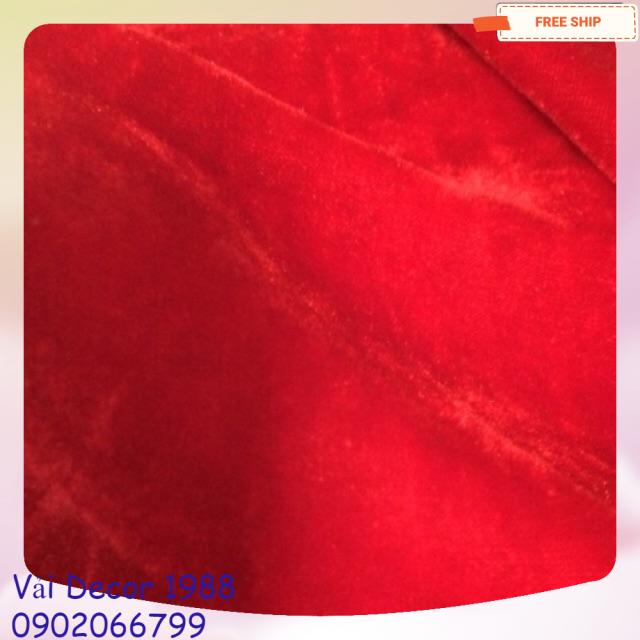 Vải nhung đỏ cờ , đỏ đô tuyết dày mềm khổ 1,6m (có co giãn )