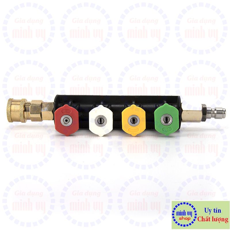 Cần nối dài sung xịt cao áp 15cm kèm đế cắm 4 béc phun 1/4in đầu nối nhanh