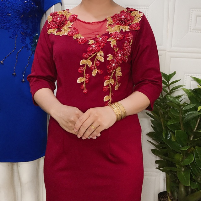 Đầm trung niên dự tiệc cho mẹ, sang trọng, tôn dáng, giấu bụng đủ size