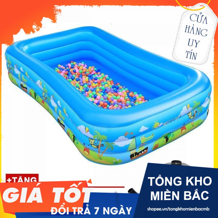 [Giá Sốc] Phao bơi gia đình 2m6  tặng kèm bơm điện