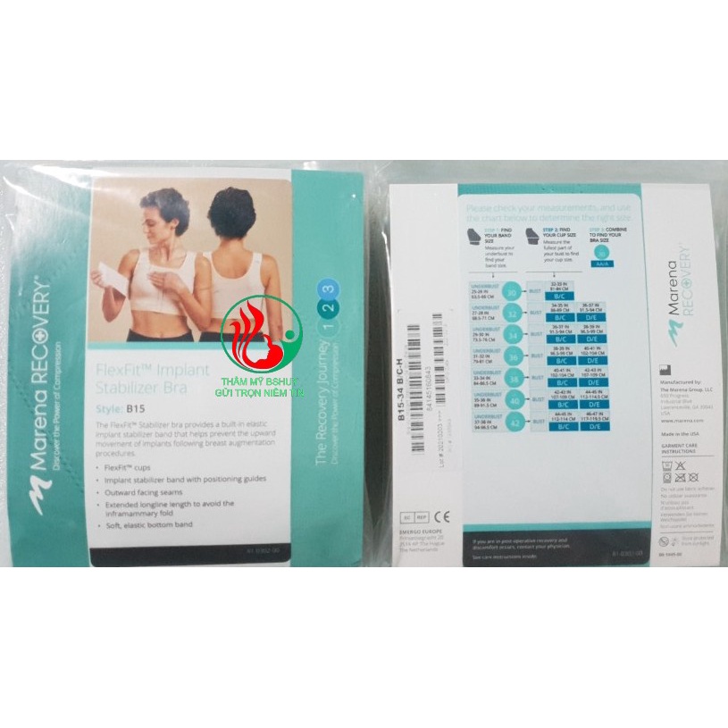 Áo định hình ngực Marena của Mỹ sau phẫu thuật nâng ngực, tạo hình ngực.