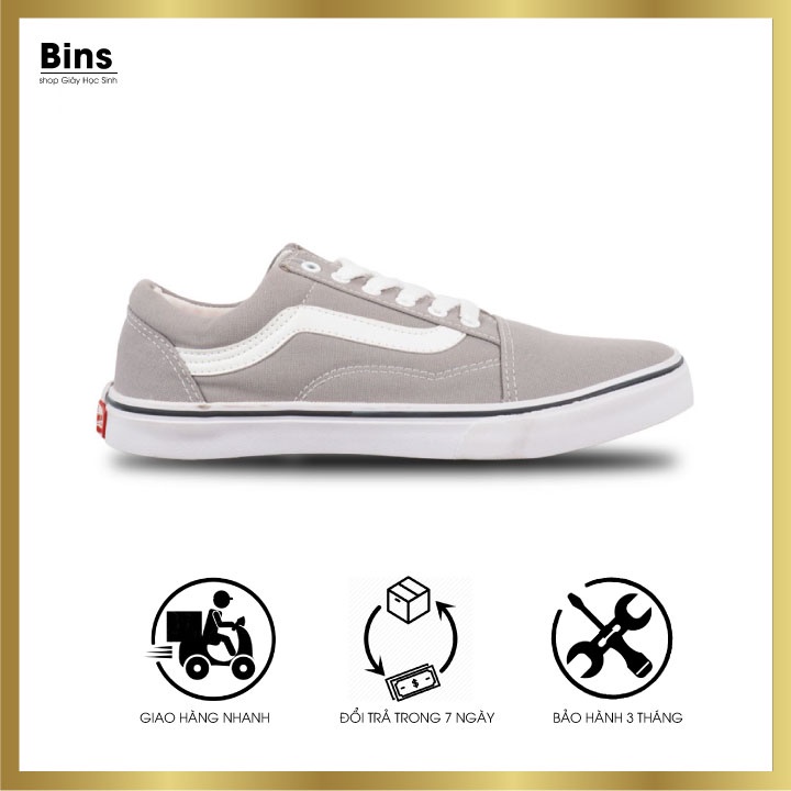 Giày Sneaker Van Big Size Old Skool Xám Viền Trắng