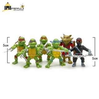 Set 6 Mô Hình Đồ Chơi Ninja Rùa Tmnt Mini 1998