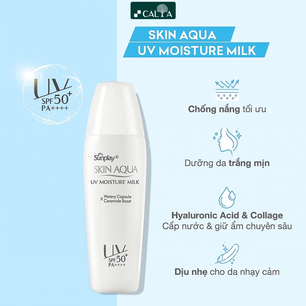 Kem Chống Nắng Sunplay Skin Aqua Dưỡng Da Trắng Mịn, Chống Nước, Ngừa Mụn, Dưỡng Ẩm Cho Mọi Loại Da SPF 50+, PA+++++