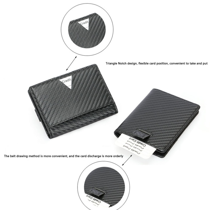 Ví Đựng Tiền Chống Trộm RFID Bằng Sợi Carbon Cổ Điển Cho Nam