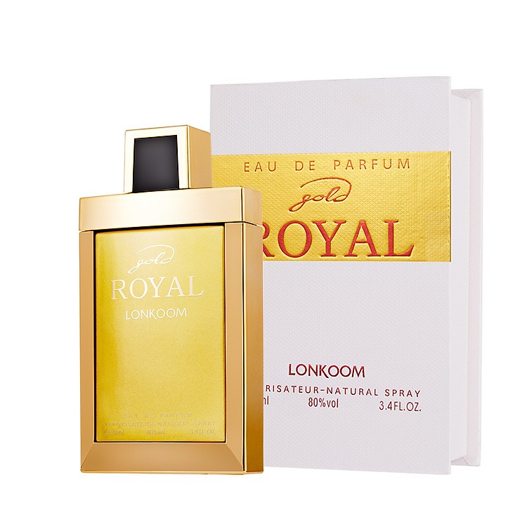 Nước hoa nam Royal Gold Lonkoom nồng độ EDP hàng chính hãng lưu hương 7-8 giờ