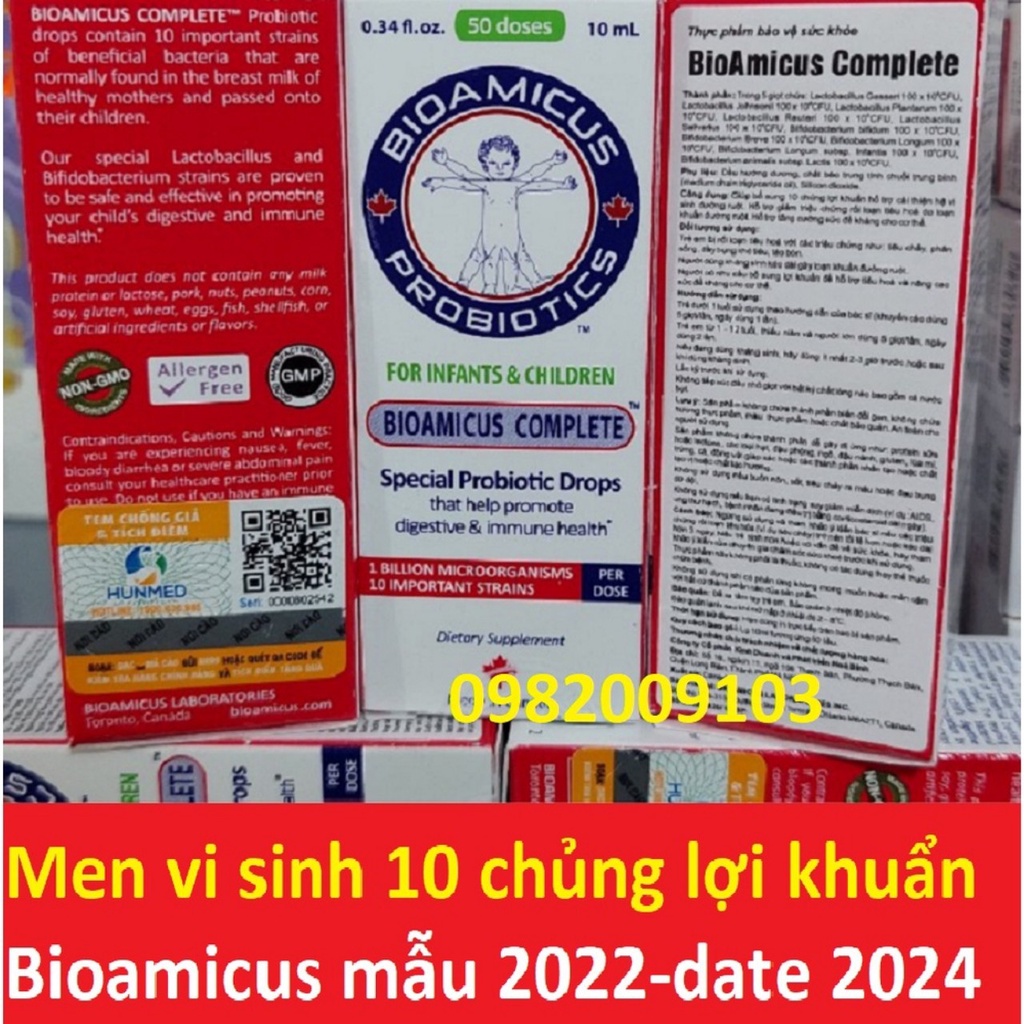 Men Vi Sinh Bioamicus Complete 10 Chủng - Nhập khẩu chính hãng Canada