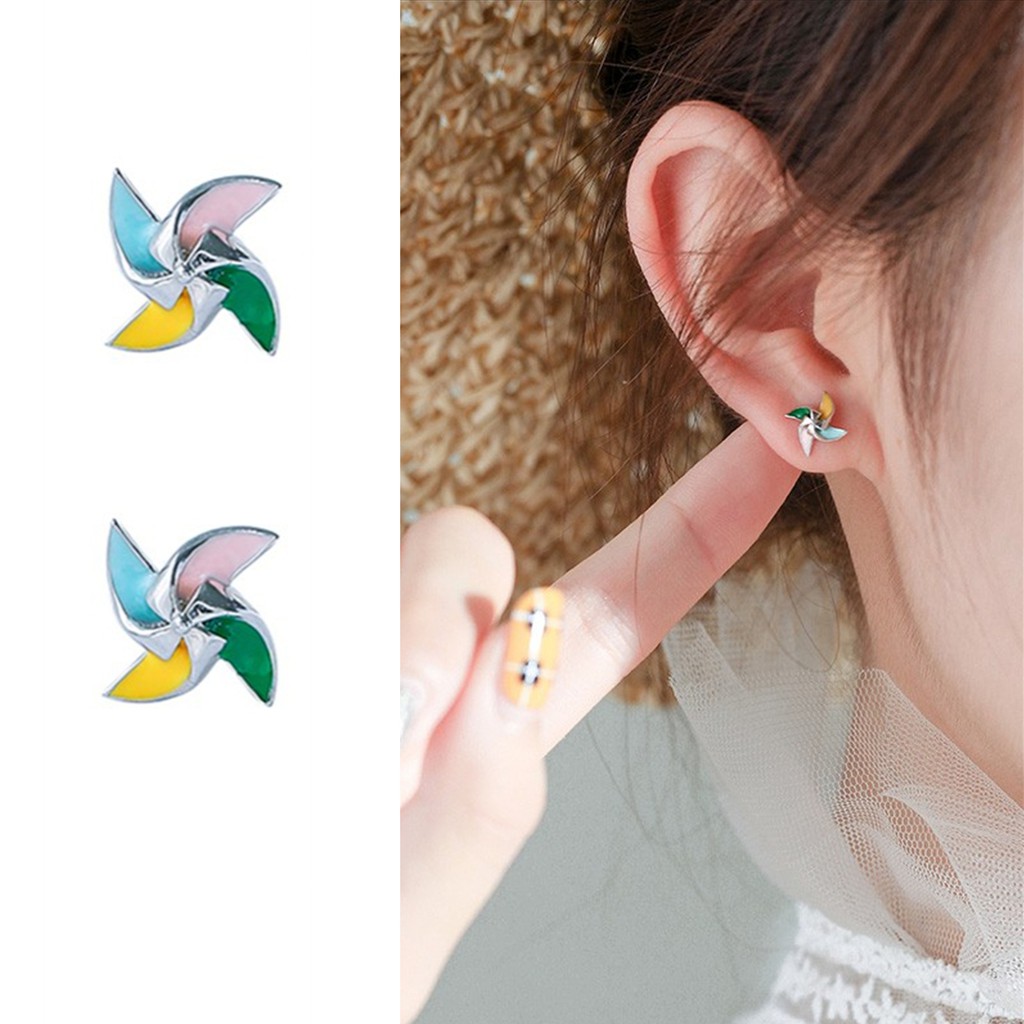 Korean style three-dimensional windmill female earrings A658