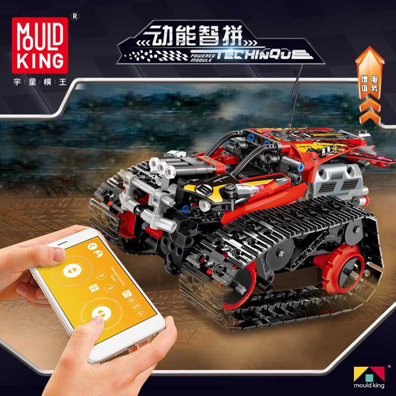 Đồ chơi lắp ráp xe đua địa hình bánh xích điều khiển từ xa tương thích Lego Technic Mould King 13032 13036