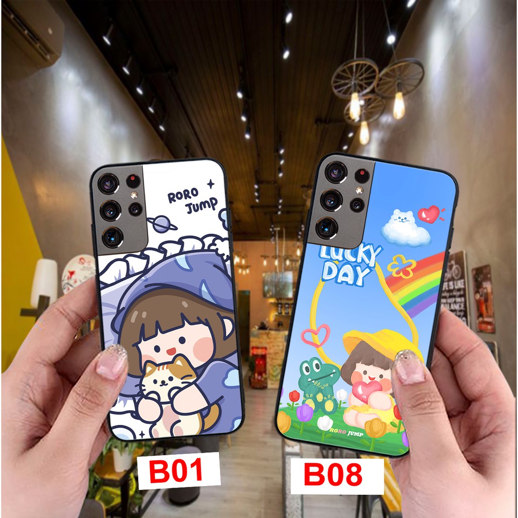 ỐP LƯNG SAMSUNG S21/S21 PLUS/S21 ULTRA IN HÌNH CÔ GÁI SIÊU CUTE