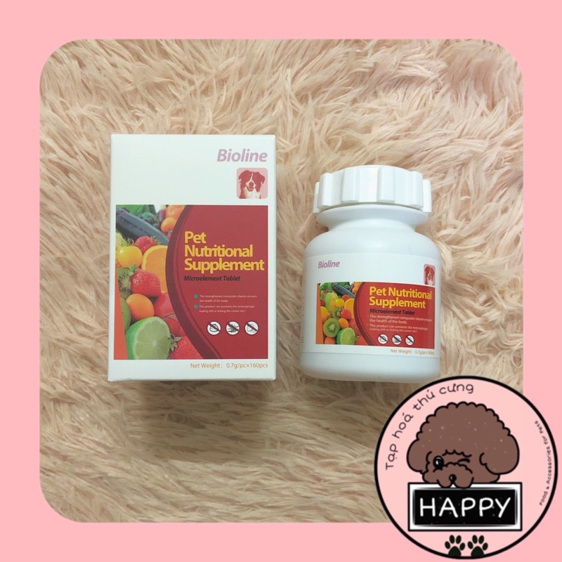 Hộp khoáng vi lượng bổ máu, vitamin và khoáng tổng hợp Bioline cho chó [Ảnh thật] [Có sẵn] - Tạp Hóa Thú Cưng Happy