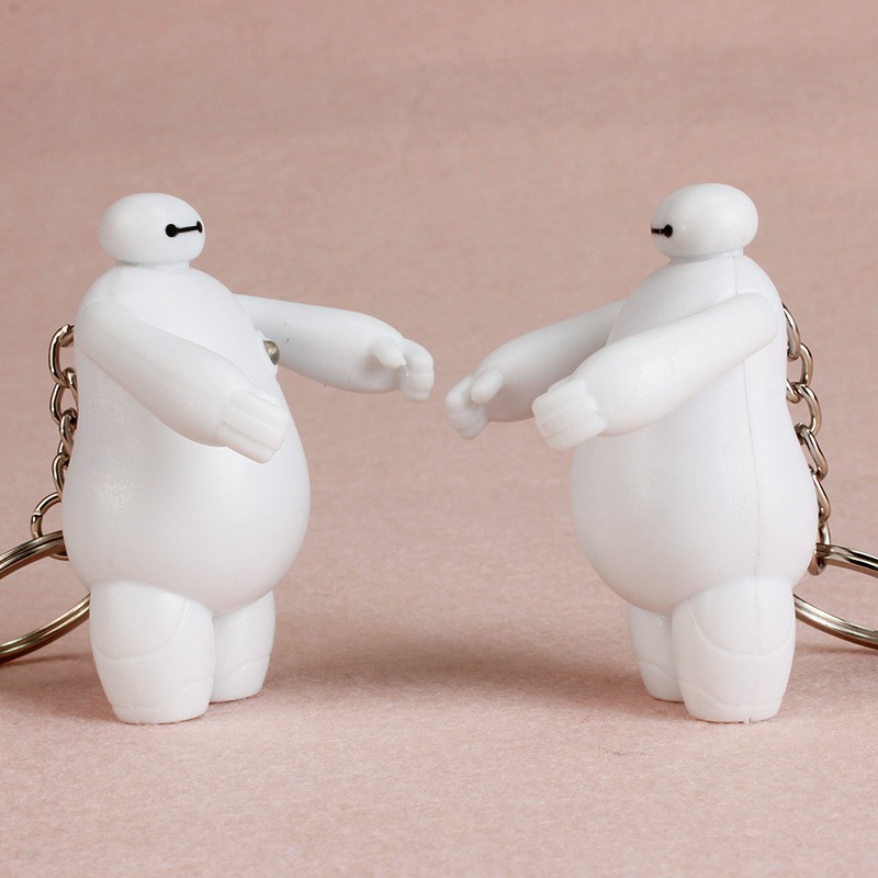 Móc khóa hình nhân vật hoạt họa Baymax trong Big Hero 6 có đèn LED đáng yêu