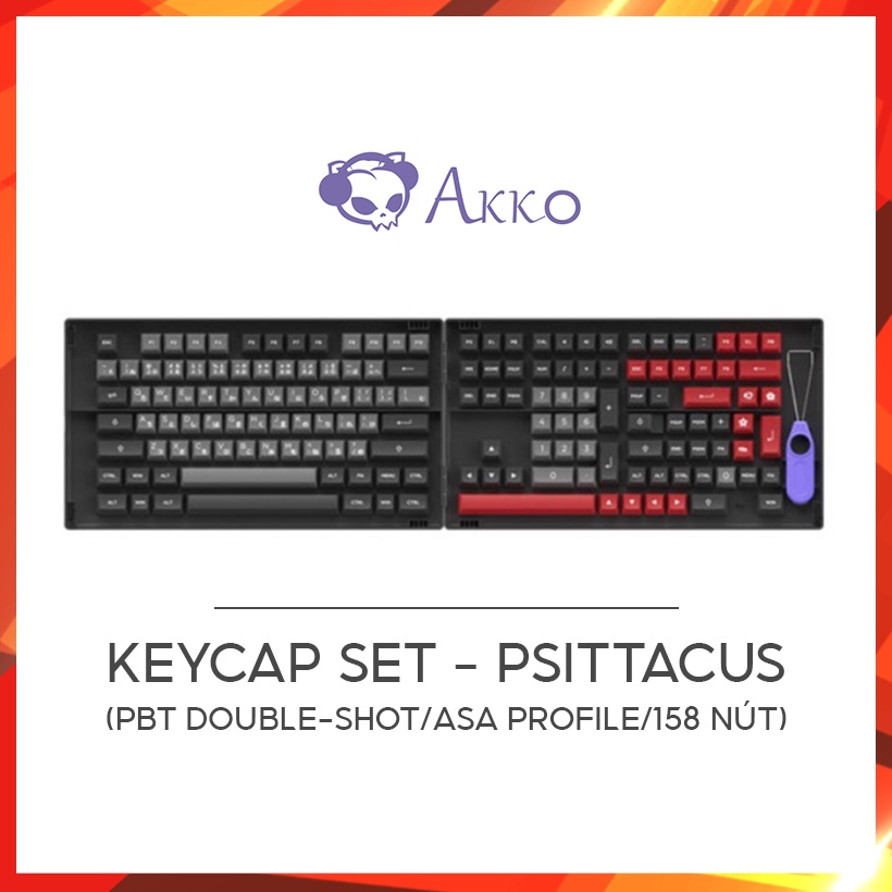 [Mã ELHAMS5 giảm 6% đơn 300K] AKKO Keycap set - Psittacus (PBT Double-Shot/ASA profile/158 nút)