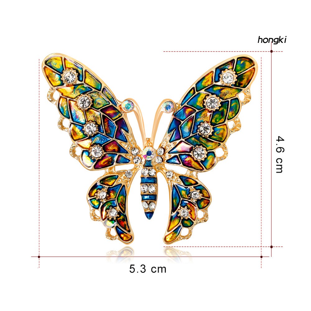 Trâm Cài Áo Hình Bươm Bướm Đính Đá Nhiều Màu Sắc Thời Trang