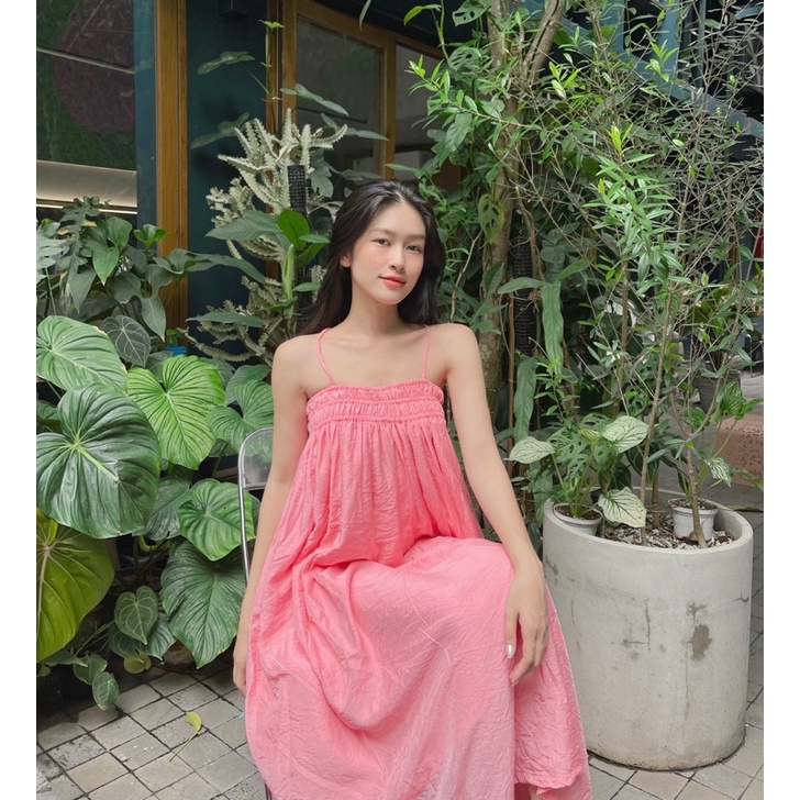 Đầm 2 dây màu pastel ngọt ngào