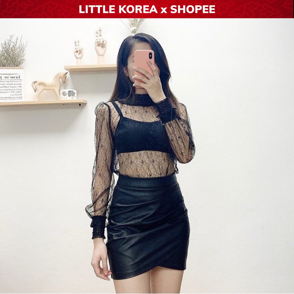 Áo Nữ Ren Lưới Dài Tay H.M - LITTLE KOREA