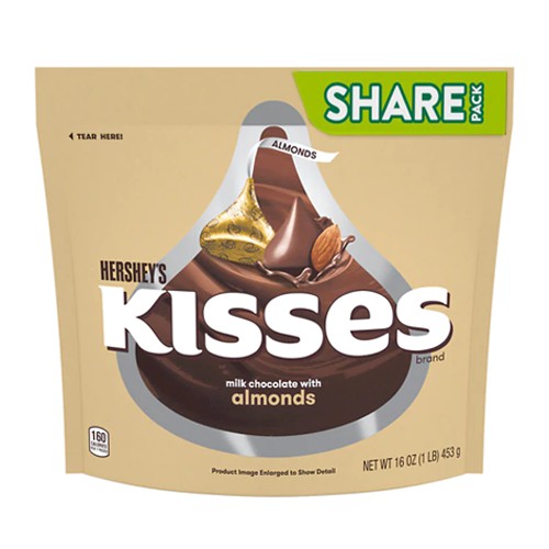 Socola HERSHEY’S KISSES Sữa Hạnh Nhân Nhỏ - HERSHEY’S KISSES Milk Chocolate with Almonds