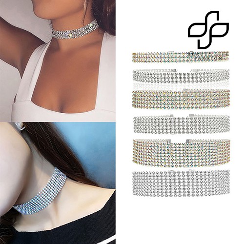 Vòng cổ choker đính đá nhân tạo lấp lánh sang trọng thời trang dành cho nữ