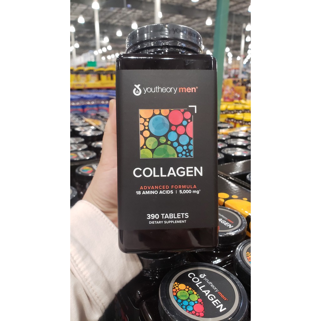 Viên kẹo uống Collagen dành cho nam giới Youtheory Men’s Collagen Advanced Formula chai 390 viên của Mỹ
