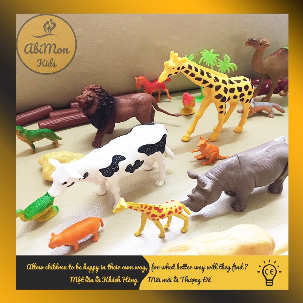Bộ Mô Hình Thế Giới Động Vật Siêu Thực (58 chi tiết) ☘️ Montessori cao cấp ✨ (Đồ chơi Giáo Dục - An toàn - Thông minh)