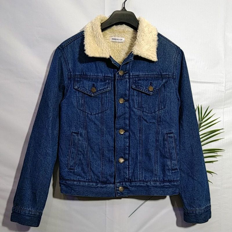 Áo Khoác Denim Màu Nâu Sherpa | M Fit Jeans Jacket L.