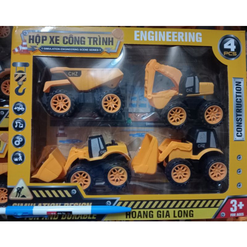 Đồ chơi xe công trình hộp 4 chiếc