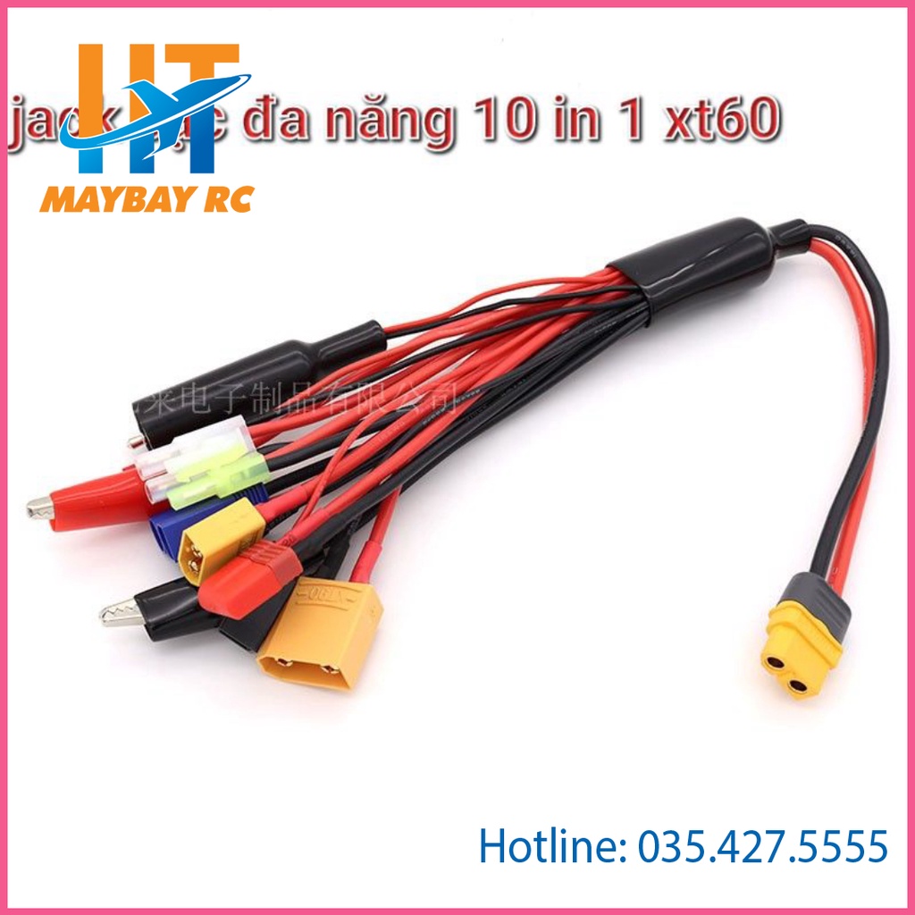 Bộ Jack đa năng 10in1 cho các loại sạc pin