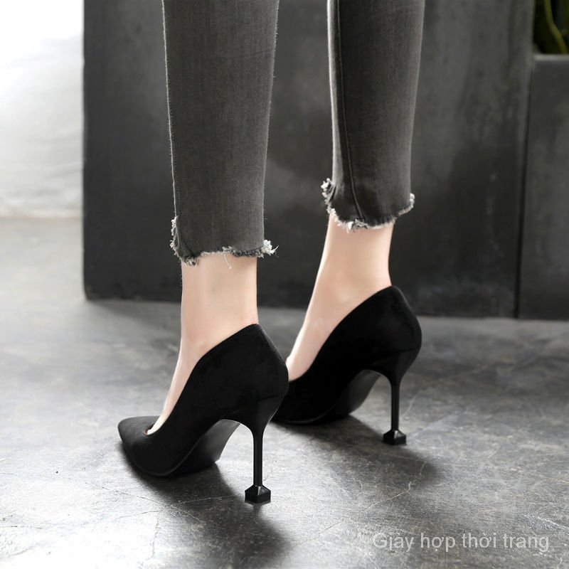 Fashion Pointy-Nose Suede High Heels 7cm For Women