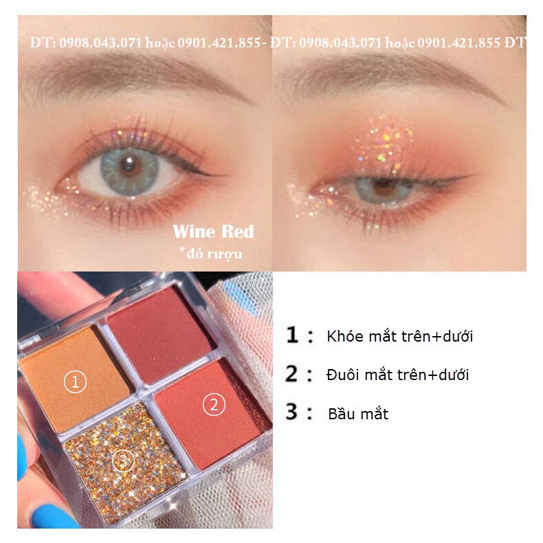 (Auth-Nội Địa Trung) Bảng Màu Mắt Mini Dikalu Eyeshadow Palette 8g