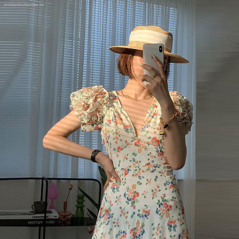 Đầm Dài Tay In Hoa Kiểu Retro Pháp Thời Trang Mùa Hè 2021 (12 Ngày) | BigBuy360 - bigbuy360.vn