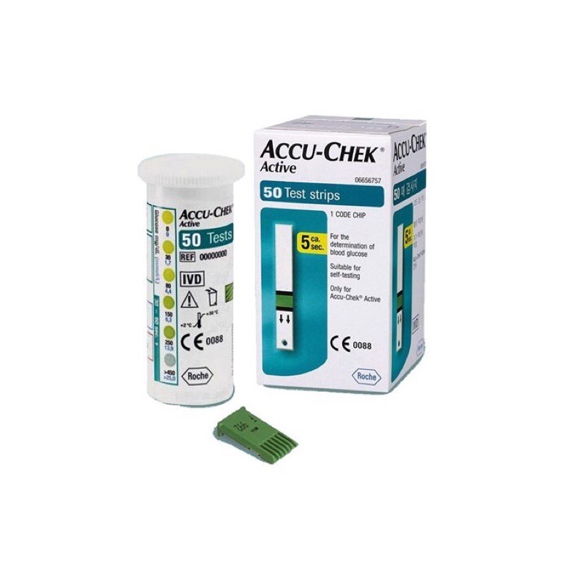 Que Thử Đường Huyết Accu Chek Active 50 + Quà Tặng