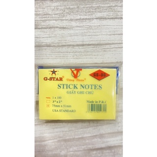 Giấy ghi chú - note vàng hình chữ nhật nhỏ