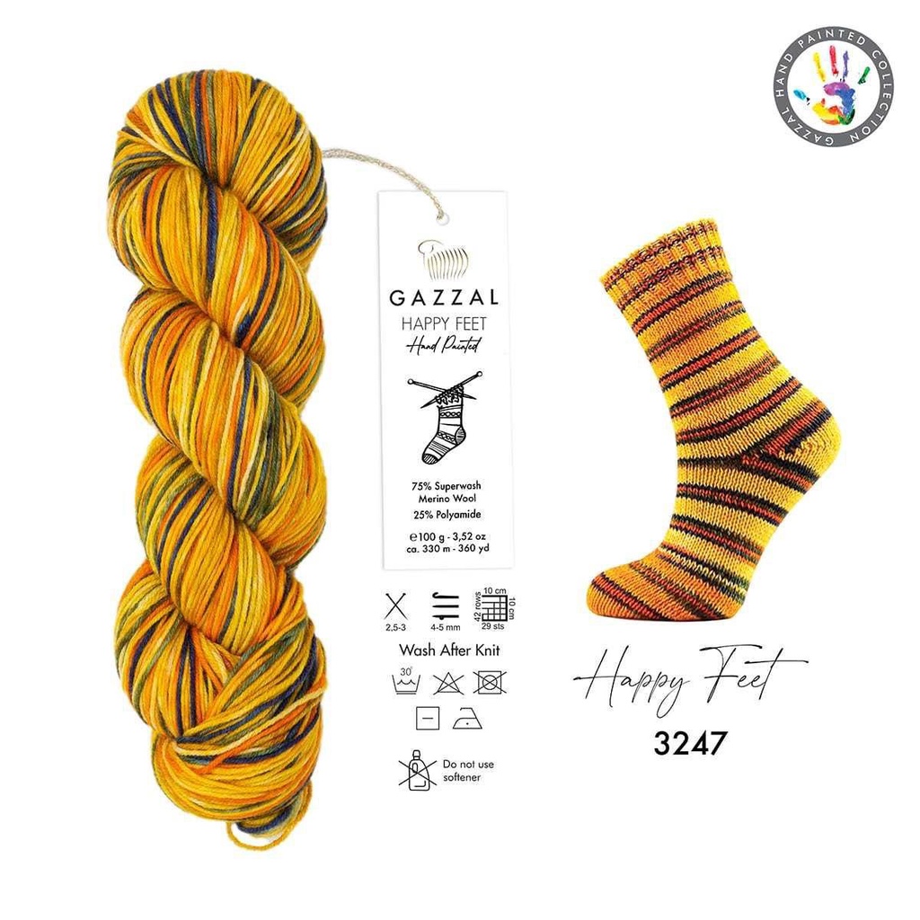 Len Merino Happy Feet - Nhập khẩu từ hãng Gazzal - 100gram dài 330m