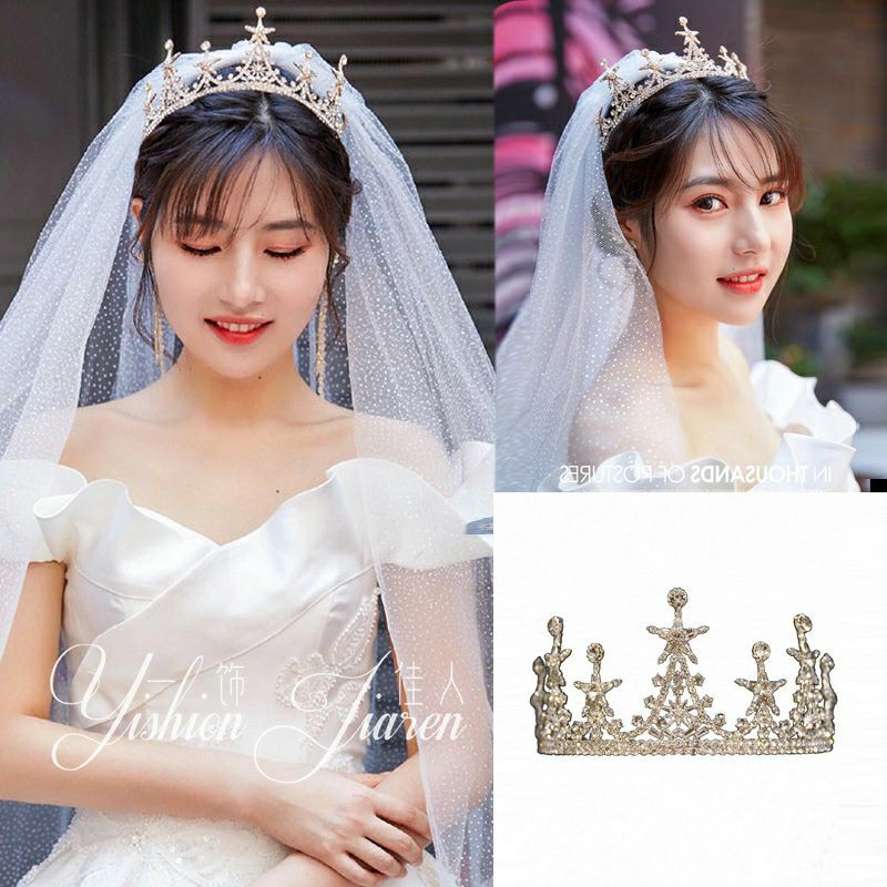 Vương miện đính đá cao cấp, phụ kiện cưới cho cô dâu